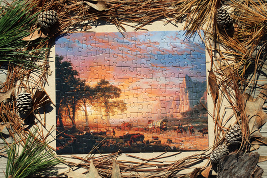 Albert Bierstadt, Emigrants Crossing the Plains (The Oregon Trail) Jigsaw Puzzle (110, 252, 520, or 1014)